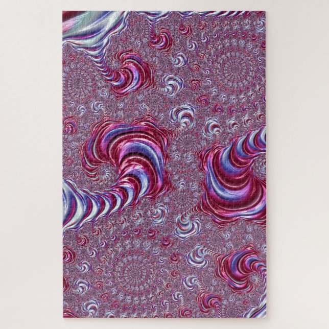 Vibrant Shiny Groovy Trippy Spiralling Fractal Art Jigsaw Puzzle (Vertical)