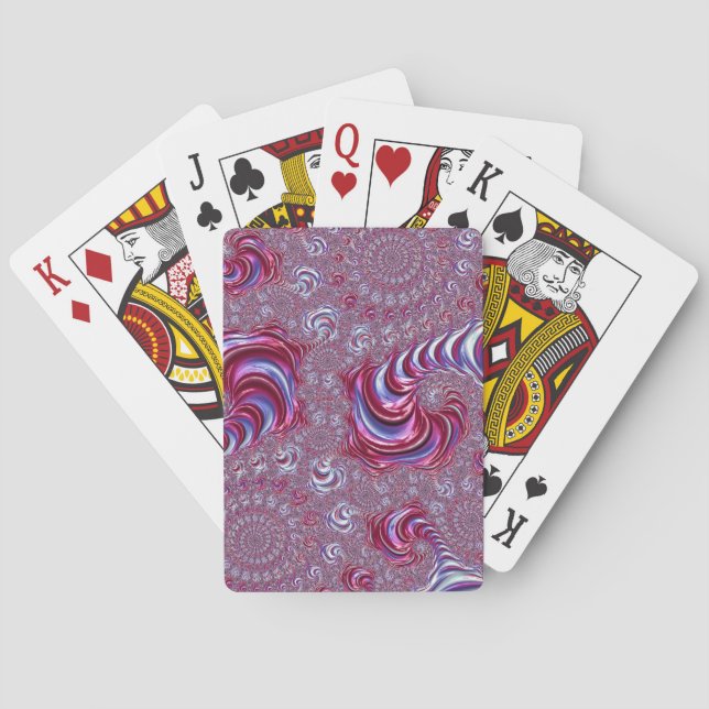 Vibrant Shiny Groovy Trippy Spiralling Fractal Art Playing Cards (Back)