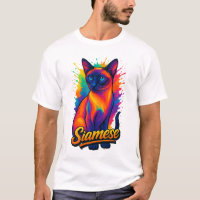 Vibrant Siamese Cat Colourful Pop Art Design