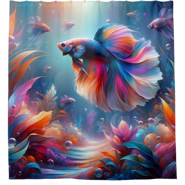 “Vibrant Siamese Fighting Fish Art” (Front)