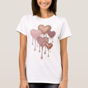 Vibrant Silver HEARTS AND STARS Design T-Shirt