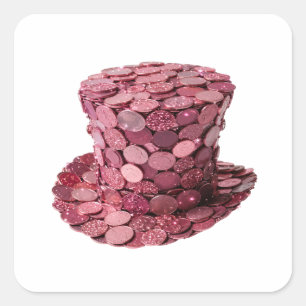 Vibrant Silver PINK COIN HAT Label Design