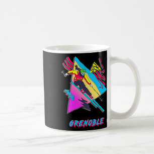 Vibrant Skiing Design Featuring Grenoble Text Ski  Coffee Mug