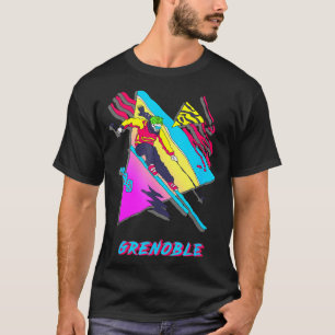 Vibrant skiing design featuring grenoble text ski T-Shirt