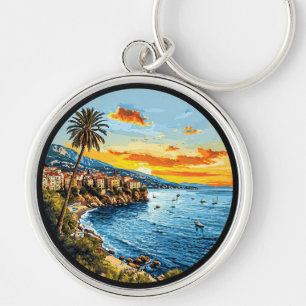 Vibrant Sky and Boats Keychain