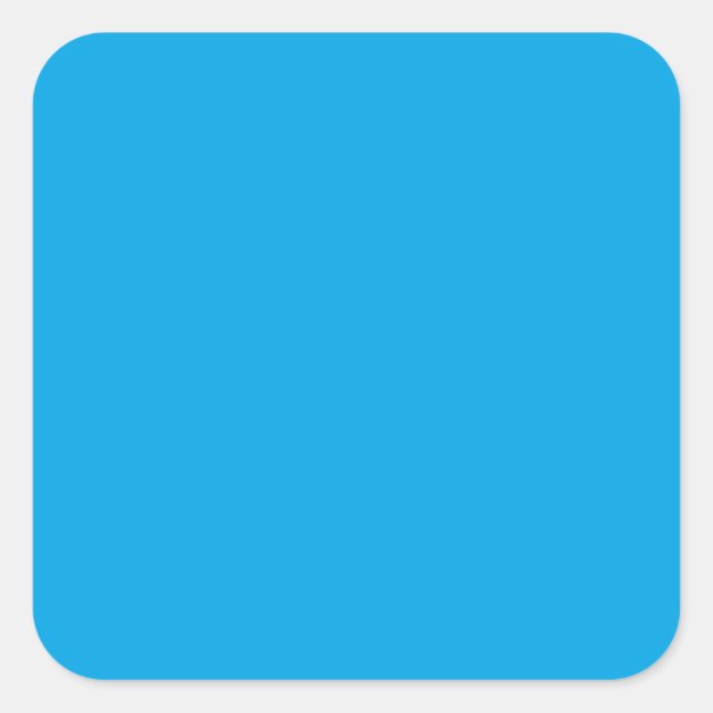 Vibrant Sky Blue Colour Decor Customize it Easily Square Sticker (Front)