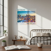 Vibrant Skyline of Detroit at Sunset