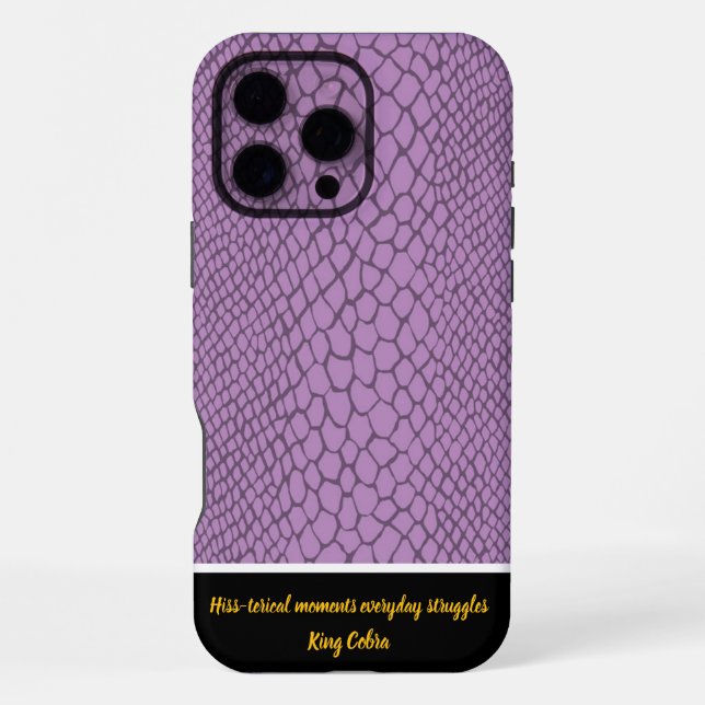 Vibrant snakeskin pattern in soft purple tones iPhone case (Back)