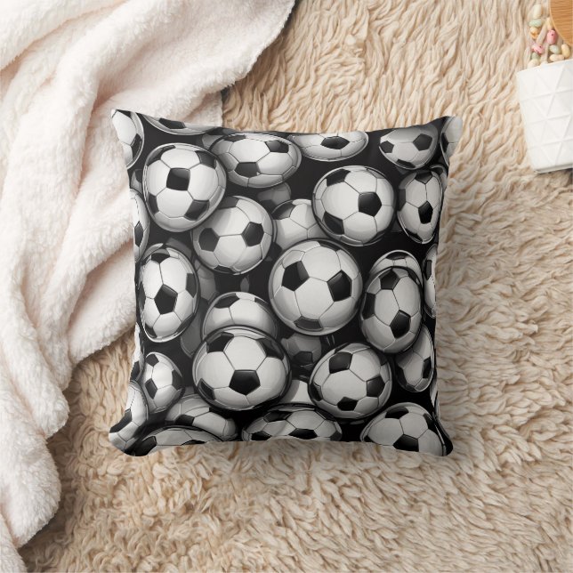 Vibrant Soccer Ball  Throw Pillow (Blanket)