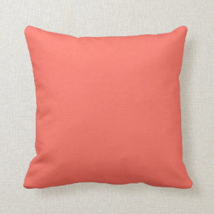 Vibrant Solid Coral Colour Throw Pillow