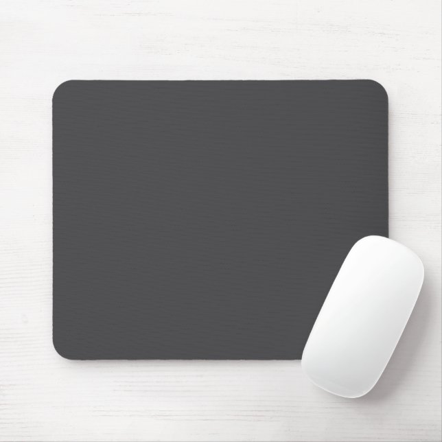 Vibrant Solid Dark Grey Desk Mouse Pad (With Mouse)