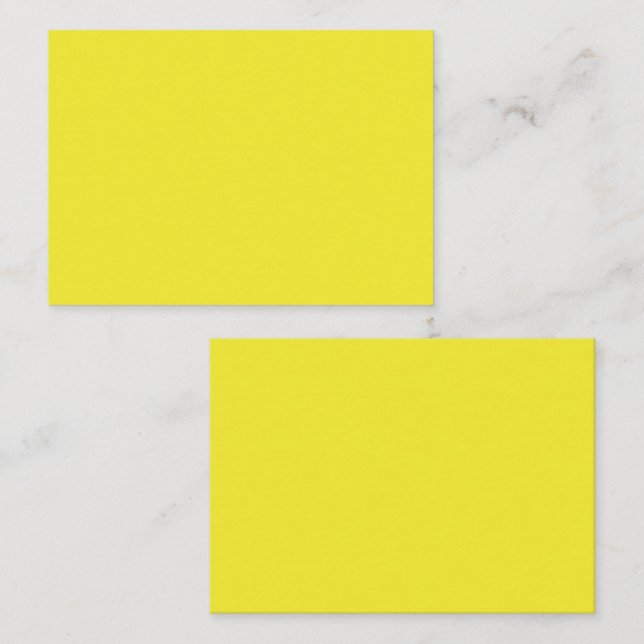Vibrant Solid Yellow Background  Card (Front/Back)