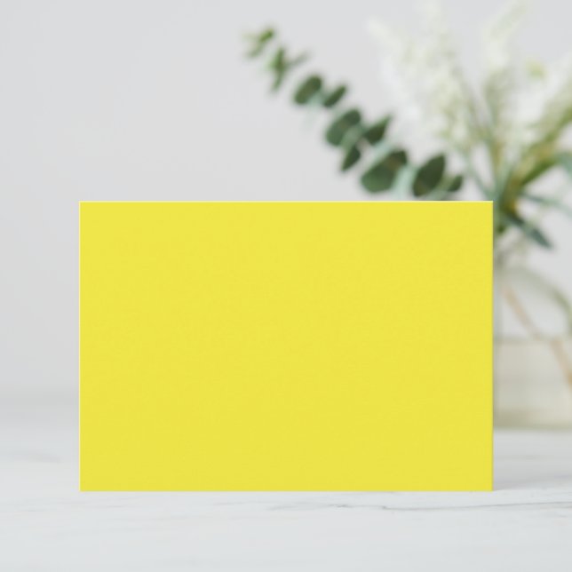 Vibrant Solid Yellow Background  Thank You Card (Standing Front)