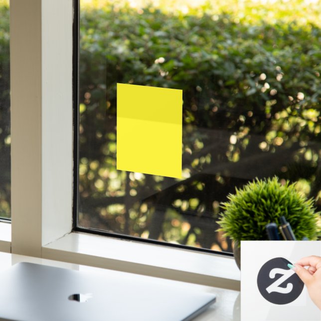 Vibrant Solid Yellow Background  Window Cling (Office)