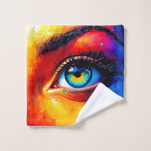 Vibrant Soul Colorful Eye Painting Bath Towel Set