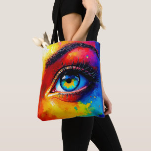 Vibrant Soul Colorful Eye Painting Tote Bag