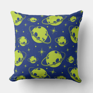 Vibrant Space Art: Planets and Stars in Harmony Throw Pillow