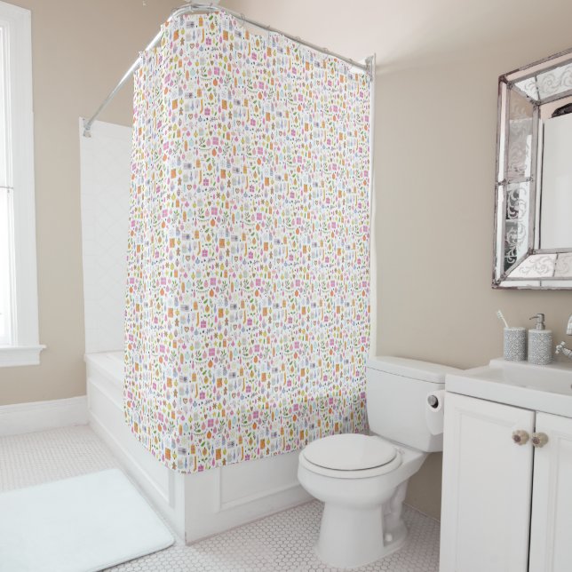 Vibrant Spectrum Shower Curtain Design (In Situ)