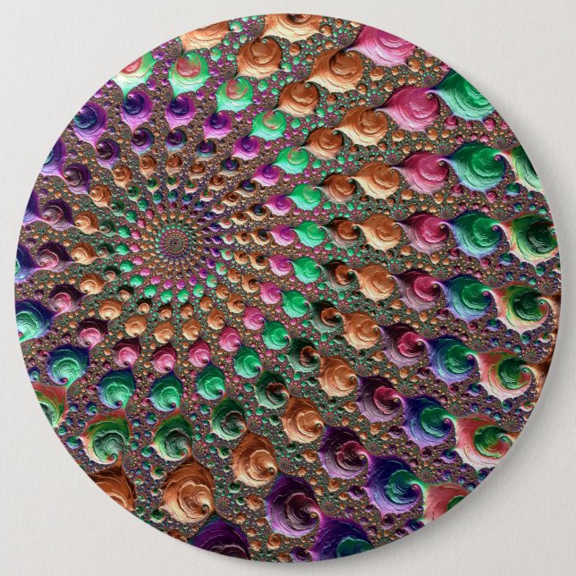 Vibrant Spiral 6 Inch Round Button (Front)