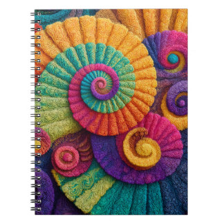 Vibrant Spiral Abstract Patterns Notebook