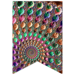 Vibrant Spiral Bunting Flags