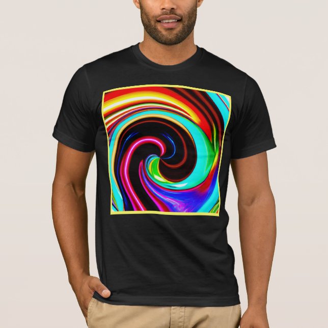 Vibrant Spiral Fantasy Pattern T-Shirt (Front)