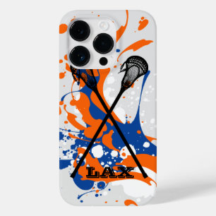 Vibrant Splash Lacrosse Sticks Personalized Case-Mate iPhone 14 Pro Case