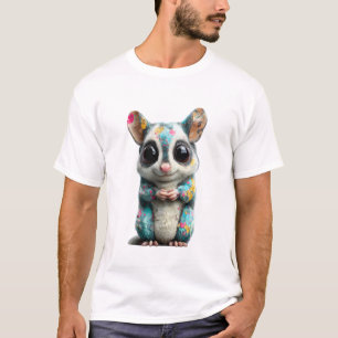 Vibrant Splatter Sugar Glider Illustration Men T-Shirt