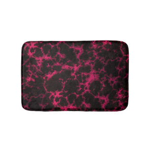 Vibrant Spotted Goth Pink and Black Bath Mat