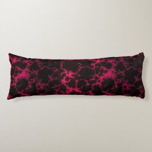 Vibrant Spotted Pink and Black Flames Body Pillow