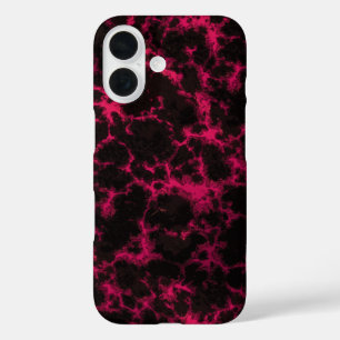 Vibrant Spotted Pink and Black Flames iPhone 16 Case