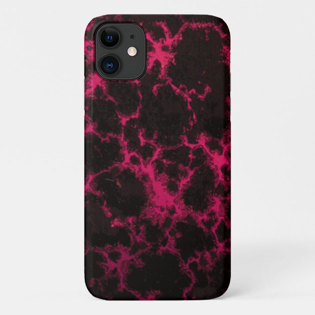 Vibrant Spotted Pink and Black Flames Case-Mate iPhone Case (Back)