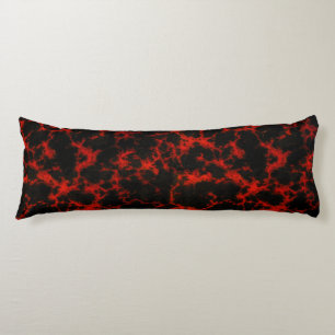 Vibrant Spotted Red and Black Flames Body Pillow