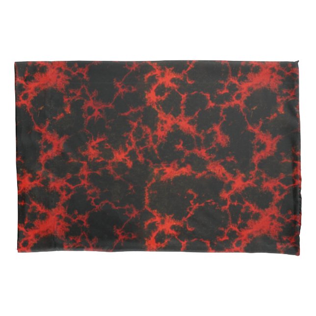Vibrant Spotted Red and Black Flames Pillowcase (Front)