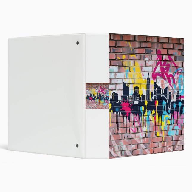 Vibrant Spray-Painted City Skyline Binder (Background)