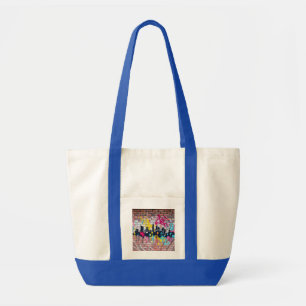 Vibrant Spray-Painted City Skyline Tote Bag