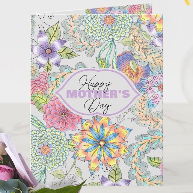 Vibrant Spring Blossoms and Greenery Mother's Day Card (Creator Uploaded)