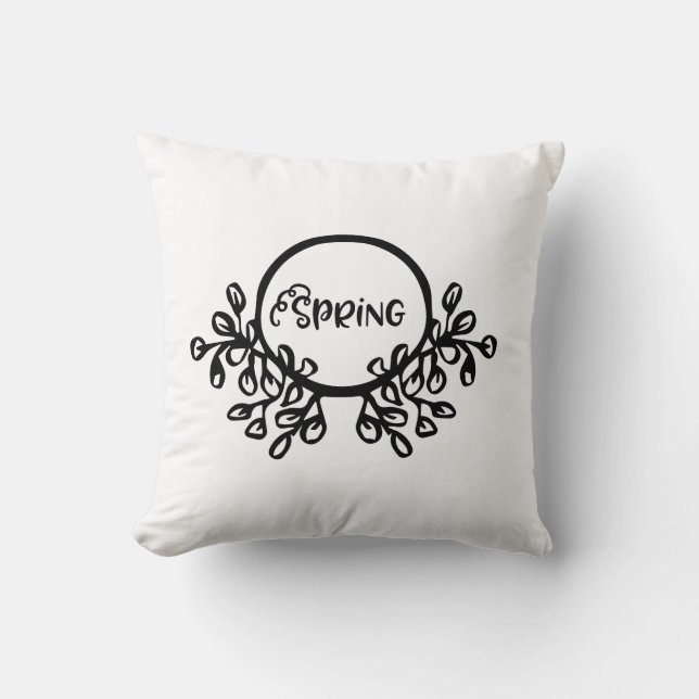 Vibrant Spring Floral Pattern | Colourful Nature B Throw Pillow (Front)