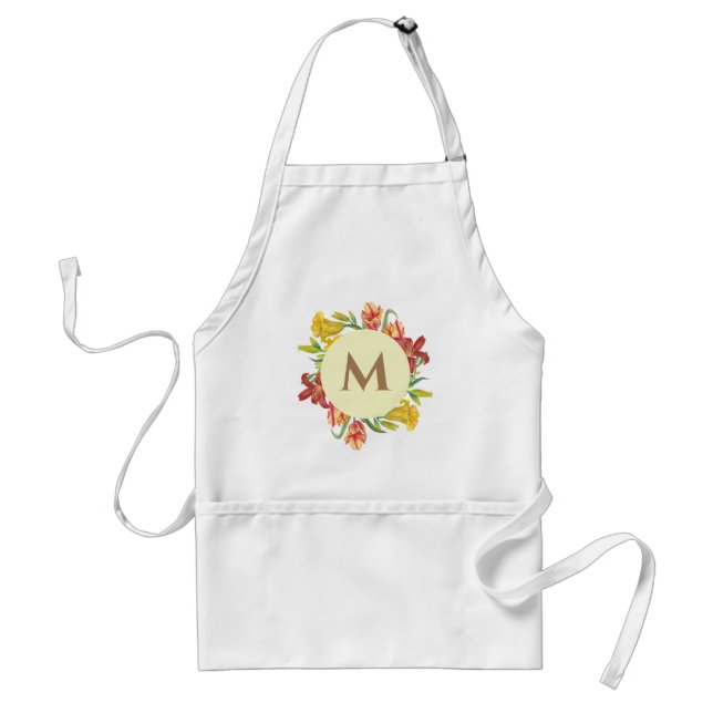Vibrant Spring Flowers Wreath Illustration Standard Apron (Front)