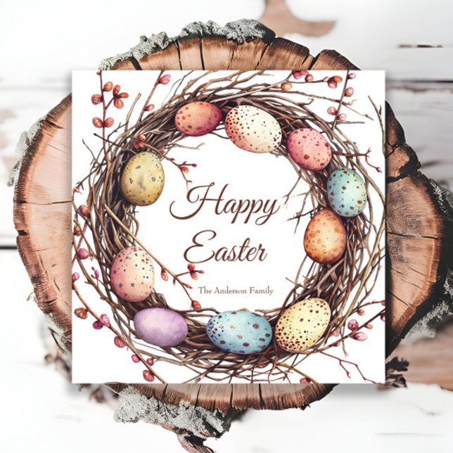 Vibrant Springtime Egg Nest Easter Brunch Napkin (Creator Uploaded)