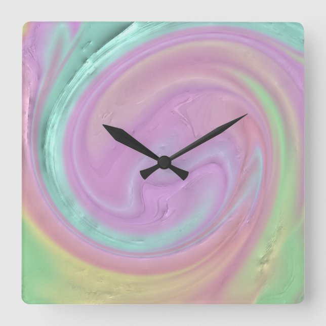 "Vibrant Square Wall Clock" Square Wall Clock (Front)