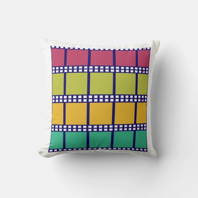 Vibrant Squares Decorative Pillow (Front)
