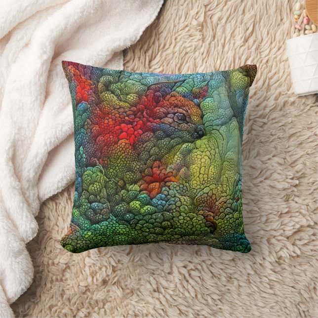 Vibrant Squirrel-  Throw Pillow (Blanket)