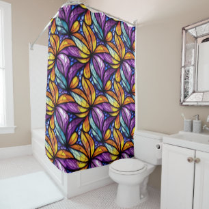 Vibrant Stained Glass Floral: Colorful Design