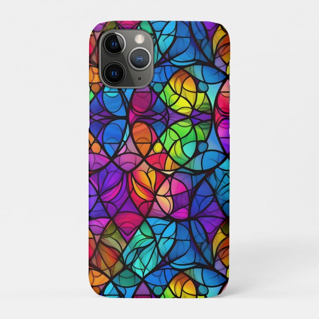 Vibrant Stained Glass Rainbow Pattern Case-Mate iPhone Case (Back)