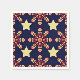 Vibrant star and kaleidoscope pattern napkin