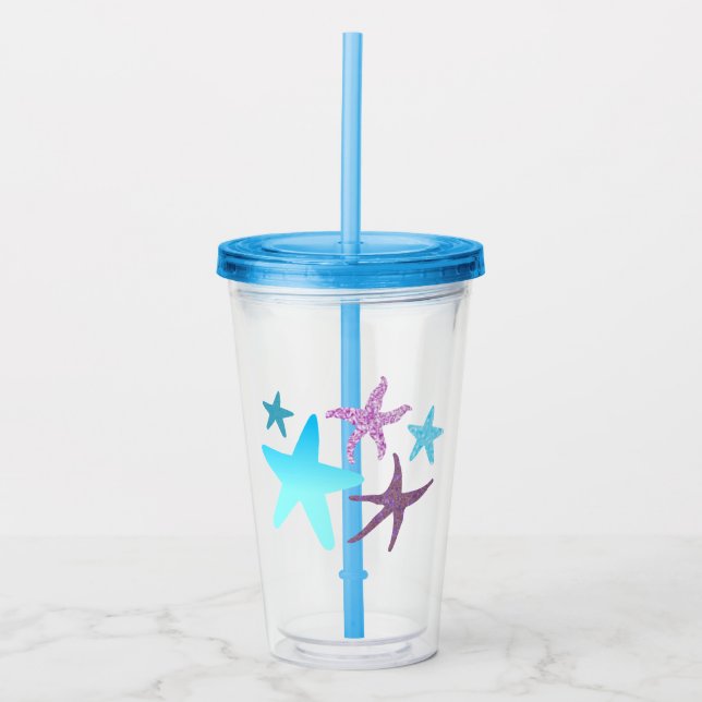 Vibrant Starfish Acrylic Tumbler (Front)