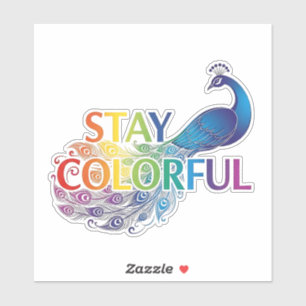 Vibrant "Stay Colourful" Peacock Motivational