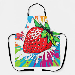 Vibrant Strawberry Artwork Apron