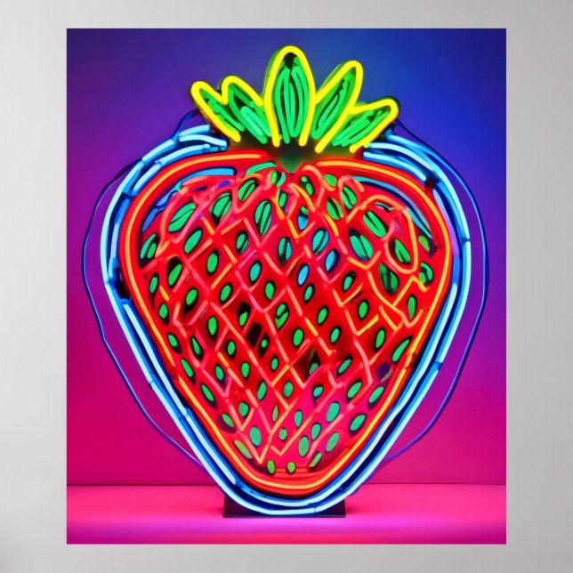 Vibrant Strawberry Neon! Poster (Front)
